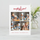 FERIENFOTOKARTE | Modern Naughty Nice Christmas Feiertagskarte (Stehend Vorderseite)