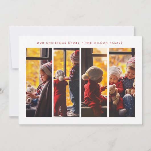 FERIENFOTOKARTE | Moderne Streifen Weihnachten (Vorderseite)