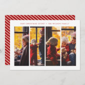 FERIENFOTOKARTE | Moderne Streifen Weihnachten (Vorne/Hinten)