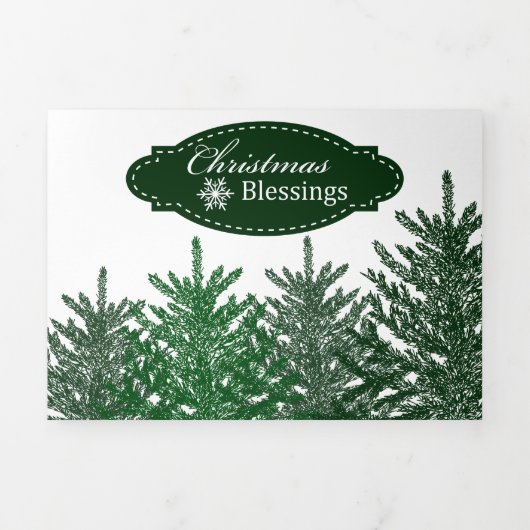 FERIENFOTOKARTE | Weihnachtsbaumwald Dreifach Gefaltete Urlaubskarte (Cover)