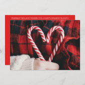 FERIENFOTOKARTE | Weihnachtskandinchen Feiertagskarte (Vorne/Hinten)