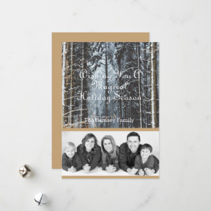Feriengruß Familie Foto Winterlandschaft Feiertagskarte