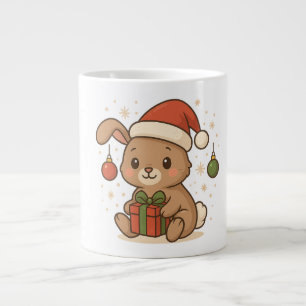 Ferienhase mit Weihnachtsmannmütze Jumbo-Tasse