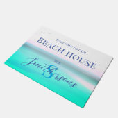 Ferienhaus am Meer blaues Meer Fußmatte (Schrägansicht)