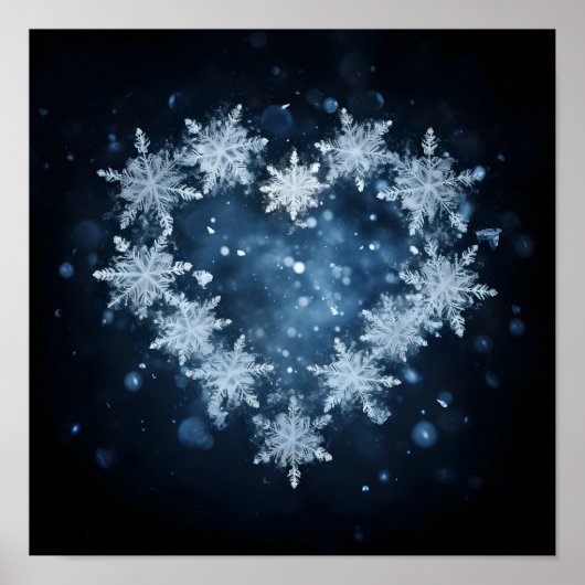 Ferienhaus aus aus Schneeflocken Poster (Vorne)