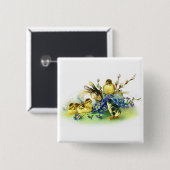 Ferienhaus Bunny & Spring Chicks Ostern Abzeichen Button (Vorne & Hinten)