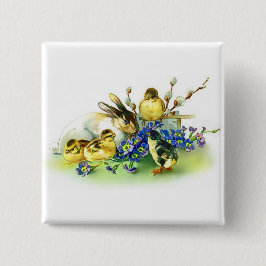 Ferienhaus Bunny & Spring Chicks Ostern Abzeichen Button