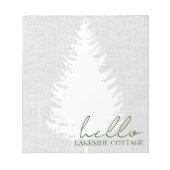 Ferienhaus Cabin Airbnb Tree Woven Gray Notizblock (Vorderseite)