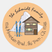 Ferienhaus Doodle Umschlag Aufkleber (Vorderseite)