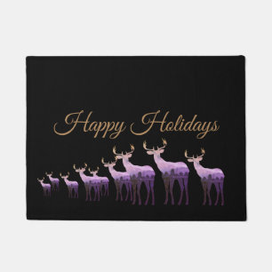 Ferienhaus Doormat-Happy Urlaub Lila Hirsch/Elch Fußmatte