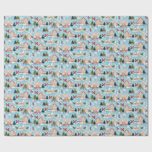 Ferienhaus Gingerbrot Geschenkpapier (Flach)