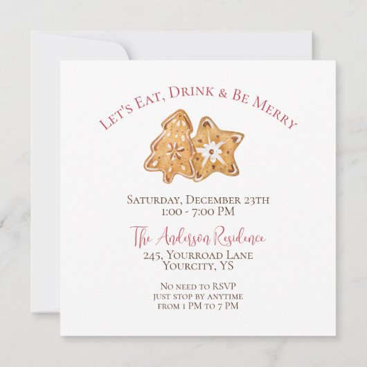 Ferienhaus Gingerbrot Weihnachten Einladung (Rückseite)