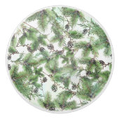 Ferienhaus Green & Pine Cones Land Winter Rustikal Keramikknauf (Vorderseite)