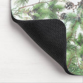 Ferienhaus Green & Pine Cones Land Winter Rustikal Mousepad (Ecke)