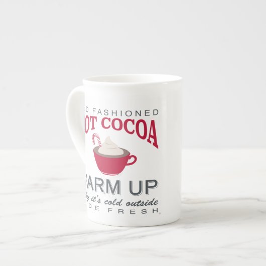 Ferienhaus heiße Kakao Porzellantasse (Vorderseite Links)