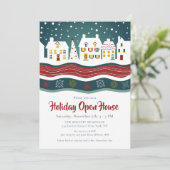 Ferienhaus im Freien Winter Weihnachten Einladung (Stehend Vorderseite)