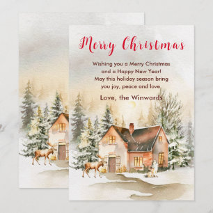 Ferienhaus im Winter Frohe Weihnachten