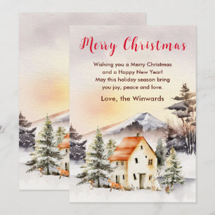 Ferienhaus im Winter Frohe Weihnachten