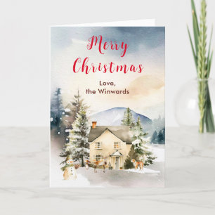 Ferienhaus im Winter Frohe Weihnachten