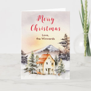 Ferienhaus im Winter Frohe Weihnachten