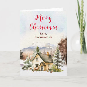 Ferienhaus im Winter Frohe Weihnachten