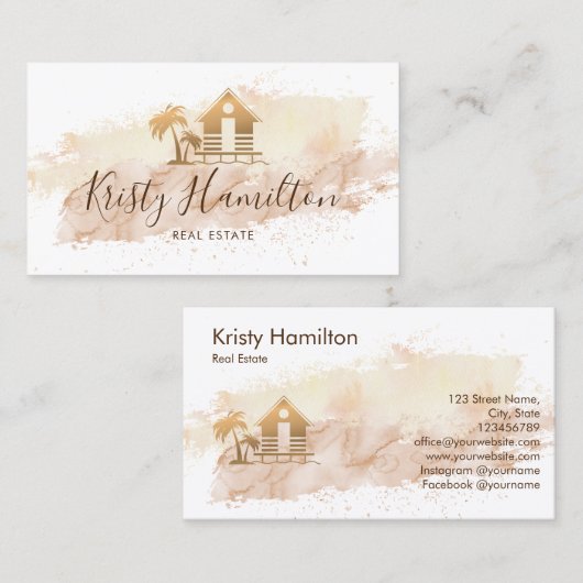 Ferienhaus in einem beruflichen Anwesen mit Meerbl Visitenkarte (Vorne/Hinten)