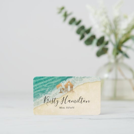 Ferienhaus in einem beruflichen Anwesen mit Meerbl Visitenkarte (Stehend Vorderseite)