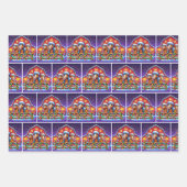 Ferienhaus Kuh Hunde Pferde und Kühe Weihnachten Geschenkpapier Set (Vorderseite 2)