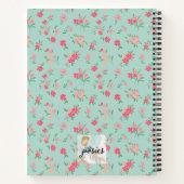 Ferienhaus Miete Gästebuch Tiny Pink Blume Aquamar Notizblock (Rückseite)