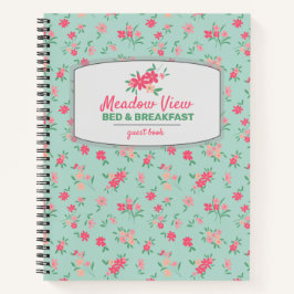 Ferienhaus Miete Gästebuch Tiny Pink Blume Aquamar Notizblock