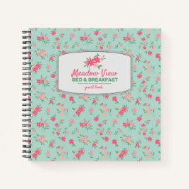 Ferienhaus Miete Gästebuch Tiny Pink Blume Aquamar Notizblock