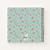 Ferienhaus Miete Gästebuch Tiny Pink Blume Aquamar Notizblock (Rückseite)