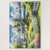 Ferienhaus mit Blick auf den Leuchtturm Puzzle (Vertikal)