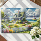Ferienhaus mit Blick auf den Leuchtturm Puzzle