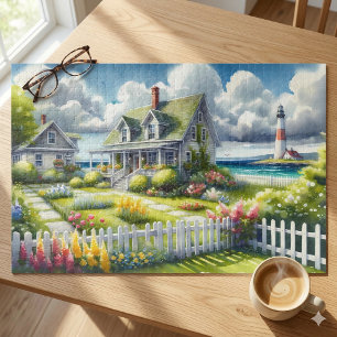 Ferienhaus mit Blick auf den Leuchtturm Puzzle