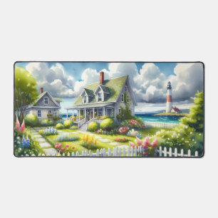 Ferienhaus mit Blick auf den Leuchtturm Schreibtischunterlage