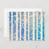 Ferienhaus Rosa und Blaue Birke mit Schneeflocke Postkarte (Vorne/Hinten)