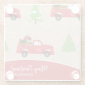 Ferienhaus Tree Vintag Truck Merucht Weihnachtsküc Glasuntersetzer (Rückseite)
