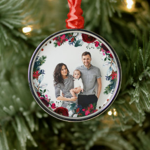 Ferienhaus Weihnachtskranz Personalisiertes Foto Ornament Aus Metall