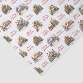 Ferienhäuser Frohe Weihnachtsmuster Seidenpapier (Ausschnitt)