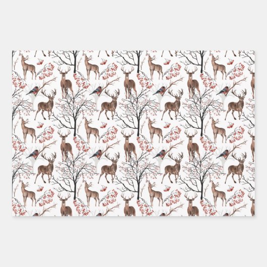 Ferienhäuser für Schneewaldtiere Geschenkpapier Set (Vorderseite 3)