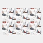 Ferienhäuser für Schneewaldtiere Geschenkpapier Set (Vorderseite 2)