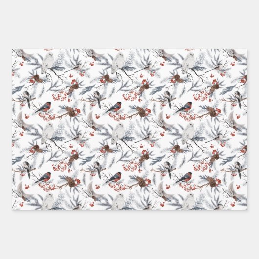 Ferienhäuser für Schneewaldtiere Geschenkpapier Set (Vorderseite)