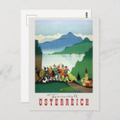 Ferienidyll Osterreich Austria Vintage Poster Postkarte (Vorne/Hinten)