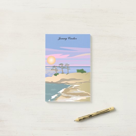 Ferieninsel 1 Personalisiert Post-it Klebezettel (Auf Schreibtisch)