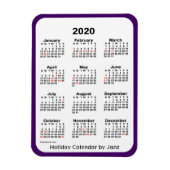 Ferienkalender 2020 von Janz Lila Magnet (Vertikal)