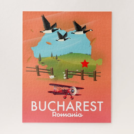 Ferienkarte Bukarest Rumänien Puzzle (Vertikal)