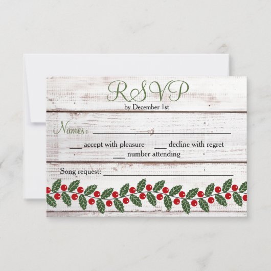 Ferienkarte Winter/Weihnachts-Antwortkarte RSVP Karte (Vorderseite)