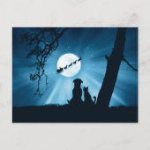 Ferienkatze Hund und Santa Postkarte (Vorderseite)