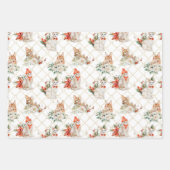 Ferienkatzen Geometrische Blumen Ornamente Geschenkpapier Set (Vorderseite)